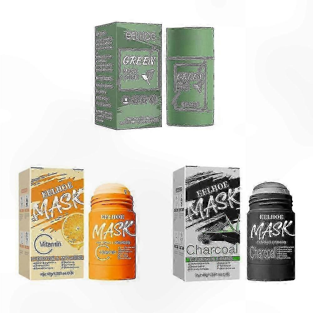 Green Tea Mask Stick with Eggplant Extract for Acne Control and Hydration Cleansing Solution
