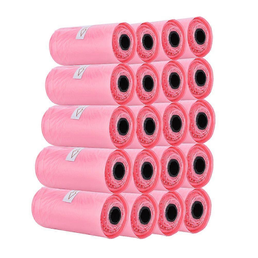 20 Rolls Disposable Garbage Clean Up Bag Baby Waste Pick Up Bag Pink