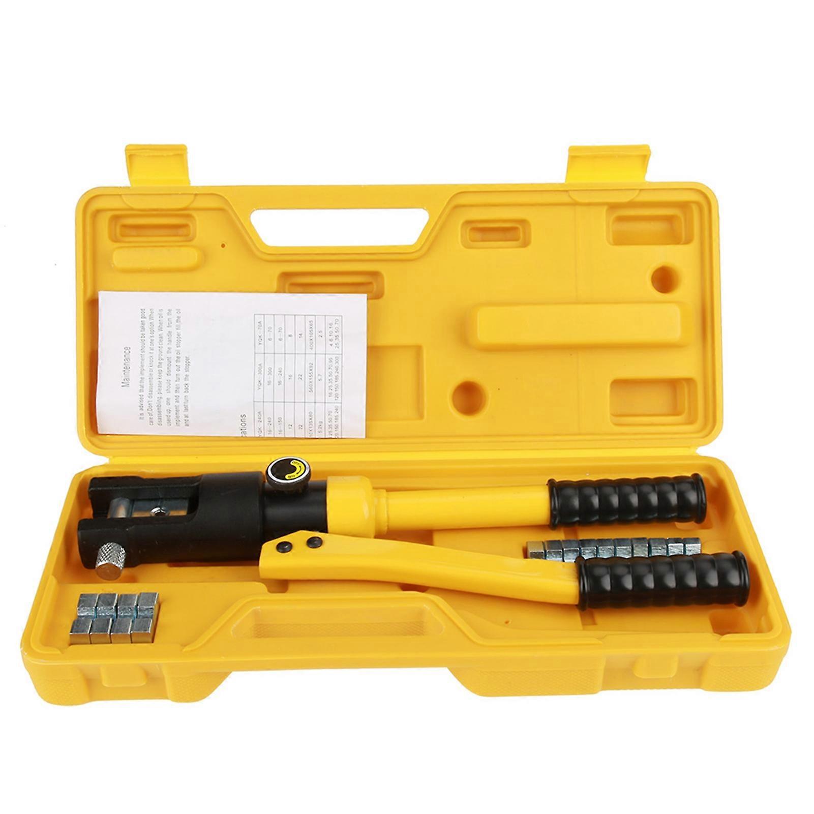 1 jeu de pinces à sertir hydrauliques 10T pour câbles de batterie, avec matrices de 10 à 120 mm