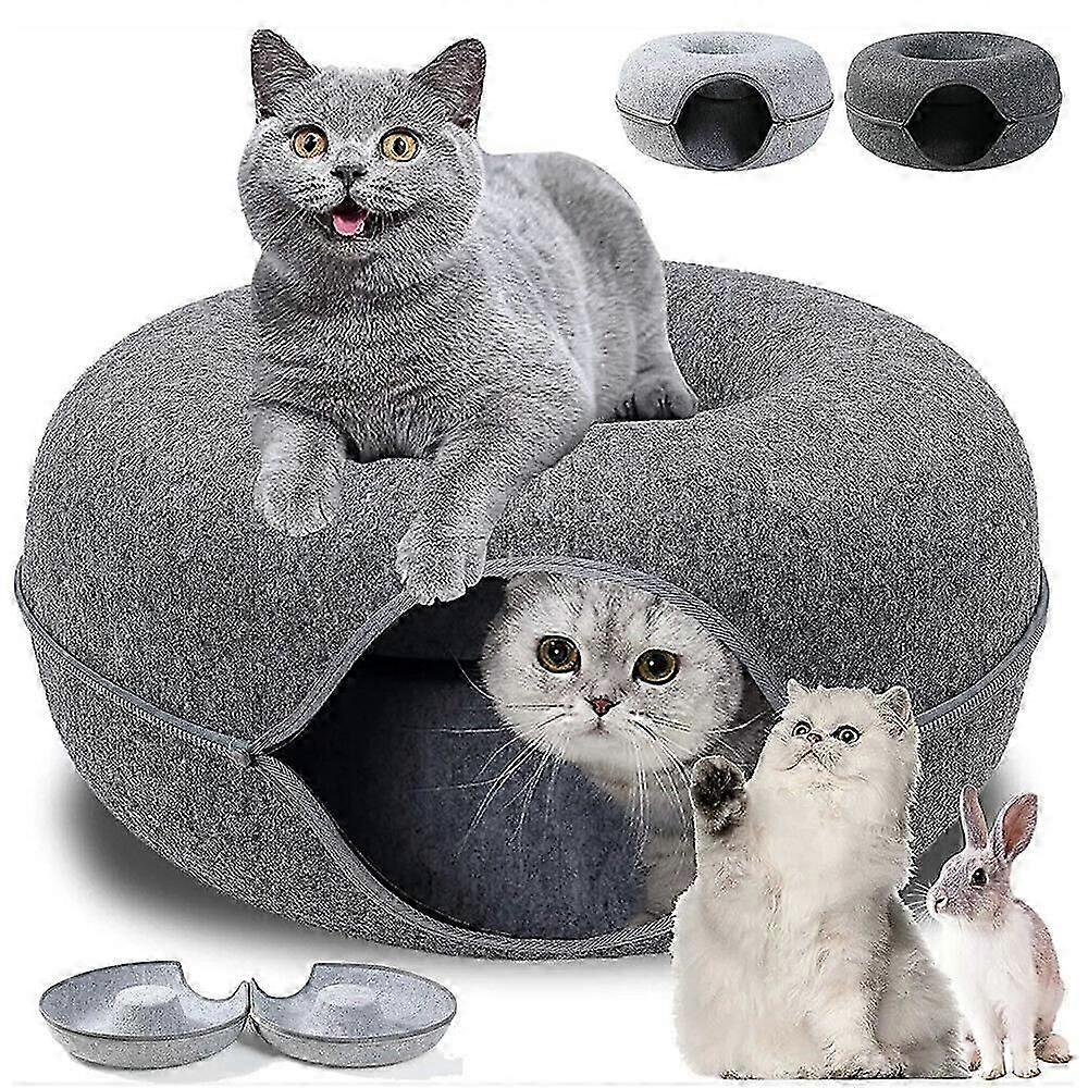نفق القطط / كهف القط ، كهف الأليفة المستدير ، كهف كهف القط ، شعر سرير القط / ألعاب نفق القط