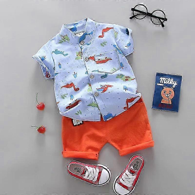 בגדי ילדים יום יומי תינוק בגדי קיץ לילדים סט בגדי ספורט + מכנסיים קצרים חליפות בגדים כותנה מוצרים בגדי ילדים