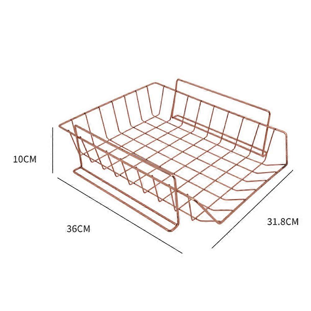 Rose Gold Document Organizer Stackable File Rack for File Storage