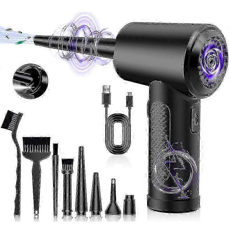 圧縮空気スプレーダストブロワー、3速91000rpm電気ダストブロワーキーボードクリーニングエアスプレー、7600 mAhバッテリー、クリーニングブラシ、Usb Qui
