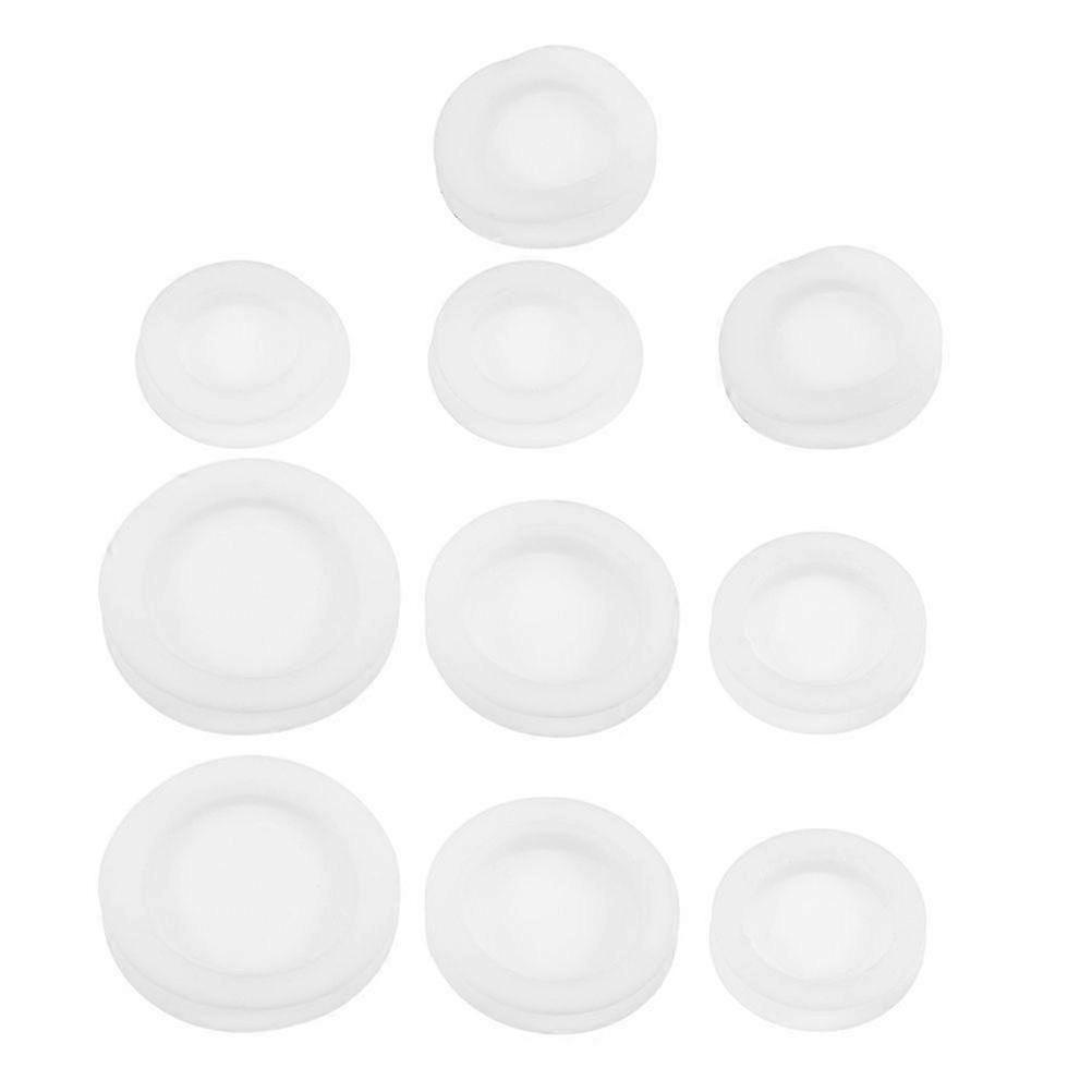 10 τμχ Universal Rubber Piggy Bank Stopper Αντικατάσταση Μικτού Μεγέθους Λευκό Καουτσούκ Κλείσιμο Τράπεζας Νομισμάτων Πολλαπλών Χρήσεων Στρογγυλό Βύσμα για Αποθήκευση Κουτιού5.00X5.00X0.60C