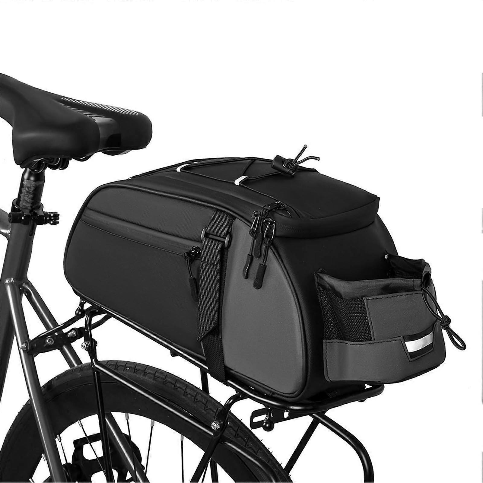 Bike Backseat Storage 8L Rear Rack Bag For Cycling, Large Capacity Pouch For Keys Phone Tools, Compatible With Bikes