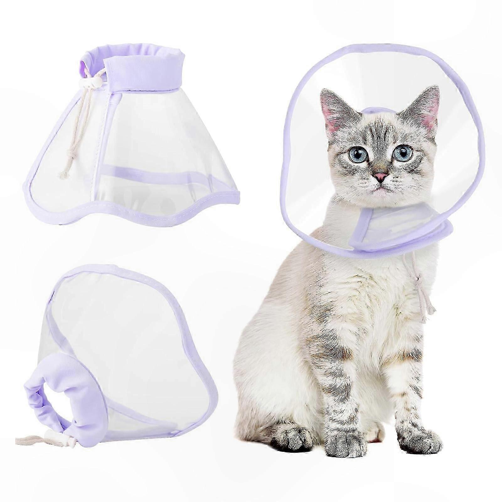 Soft Recovery Collar for Cats, Adjustable Cone for Kittens, Small Dogs and Rabbits, Post-Surgery Protective Collar with Comfort Fit Design