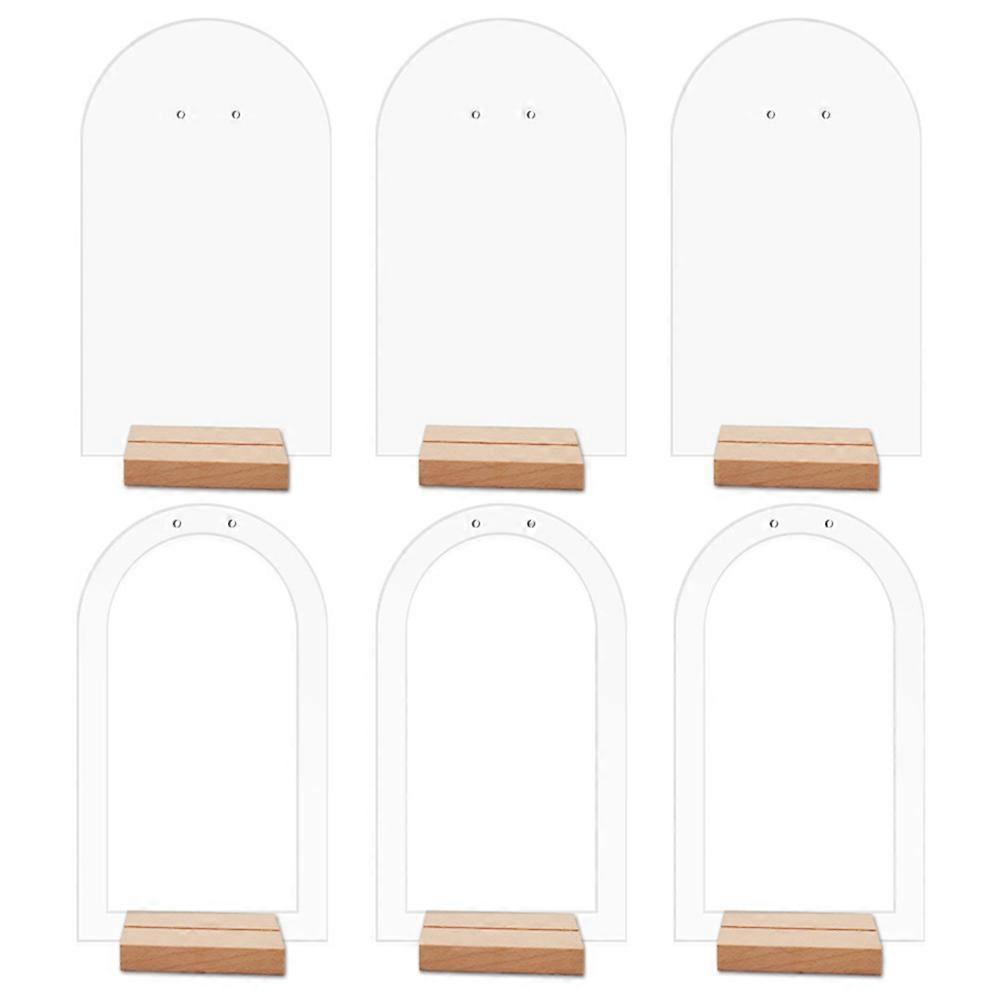 Assorted Color Acrylic Earring Display Stand for Storage 30Pcs with Wood Base