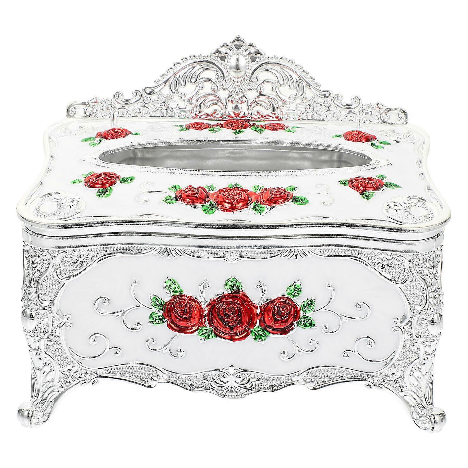 Creative Tissue Box Plastic Napkin Holder for Restaurant Use Silver Color Practical Storage 1Pcs