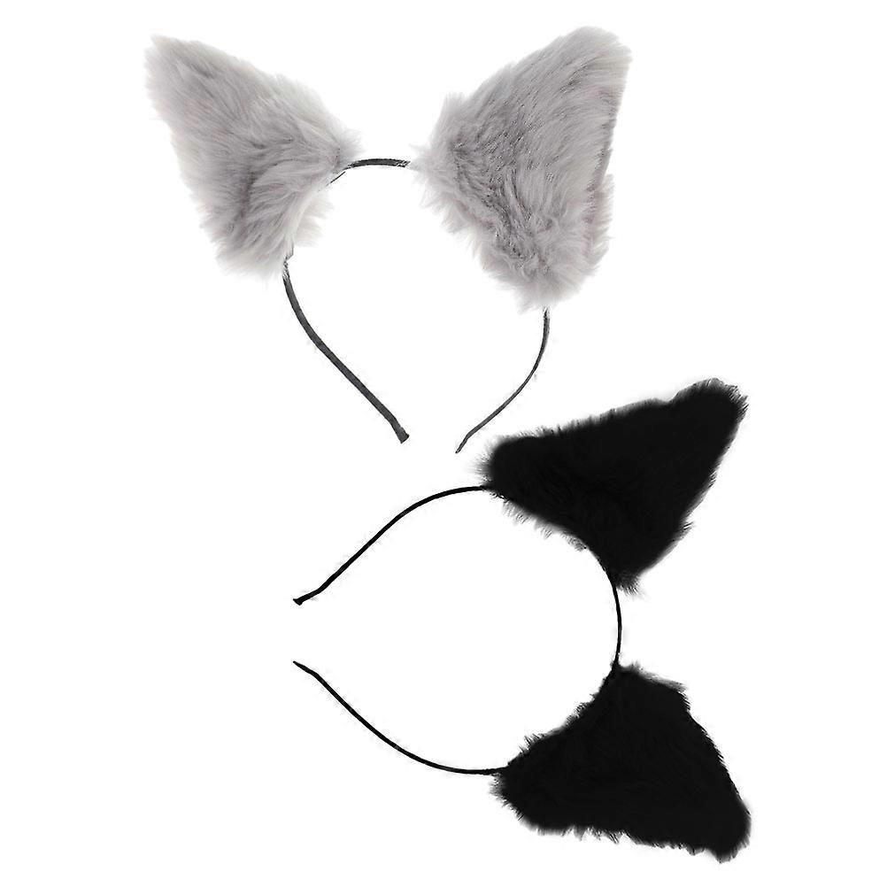 10Pcs Plush Cat Ears Headband for Costume Party Soft and Comfortable Headwear