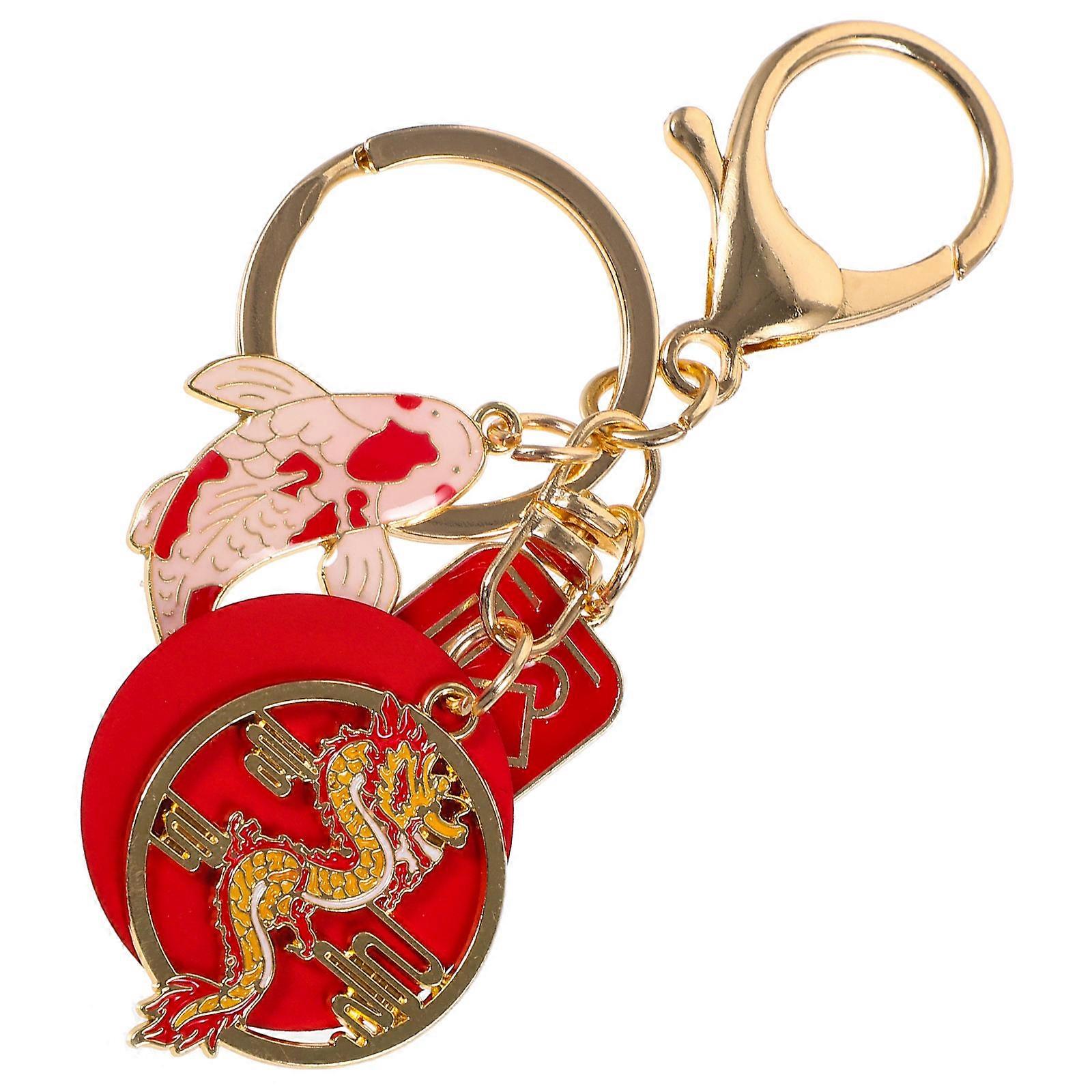 New Year Keychain Metal Pendant for Hanging Keys 5Pcs Collection