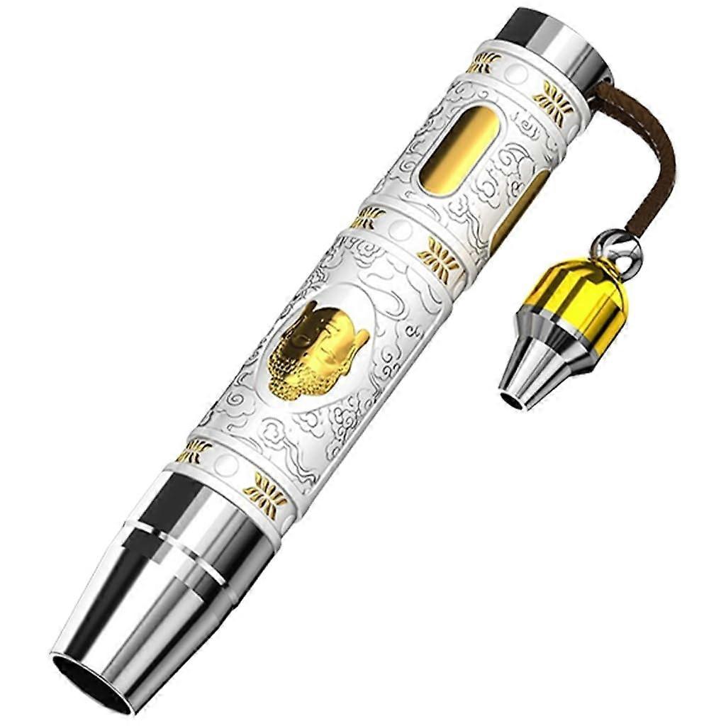 Portable Waterproof LED Flashlight Three-Setting Alloy-Crafted Body Gemstones Display