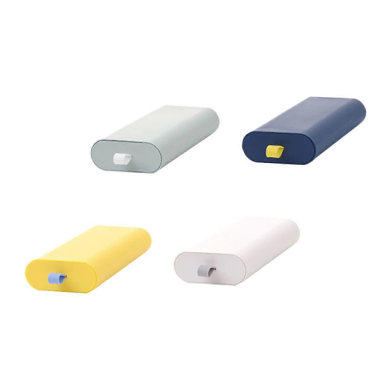 Self Adhesive Hidden Desk Storage Drawers 4Pack Under Cabinet Boxes Smooth Pull Stationery Mustard Yellow Small