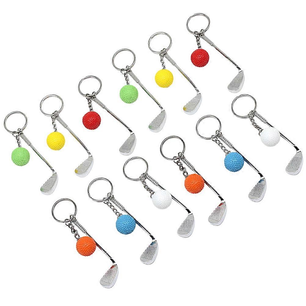 Oval Golfs Keychain For Keys And Bags Daily Use With Assorted Color Metal Key Ring 36 Pcs