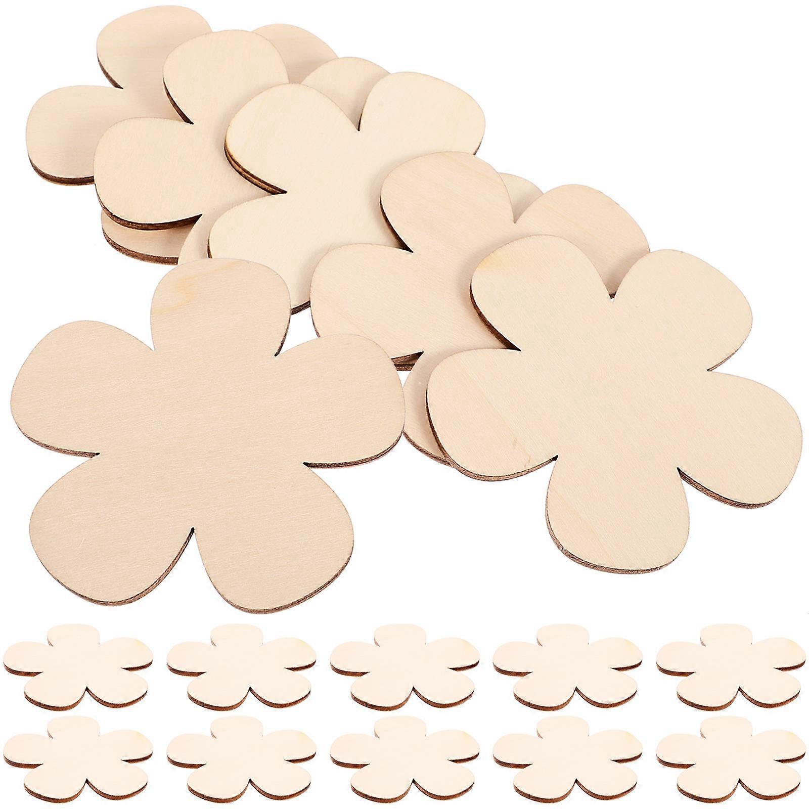 180 Pcs Unfinished Wooden Flower Slices Ideal For DIY Enthusiasts Children Rustic Style Decoration Perfect For Valentine's Day Events