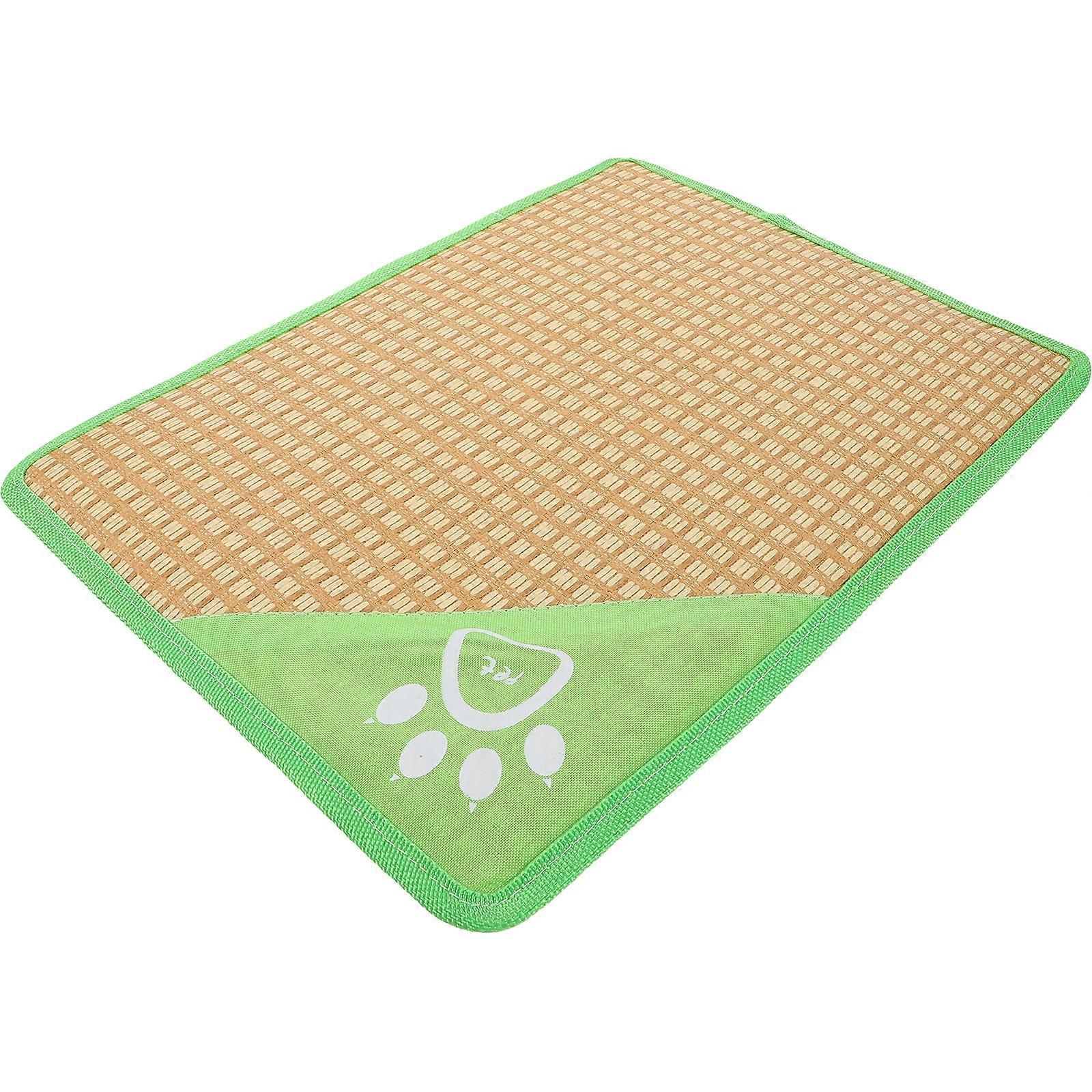 5Pcs Rectangular Pet Sleeping Mat For Dogs And Cats Cooling Pad Ideal For Summer Travel 47X34.5Cm Green