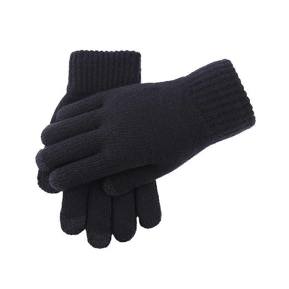 Man Screen Touch Gloves Thick Knitted Gloves for Warm Keep 3Pairs