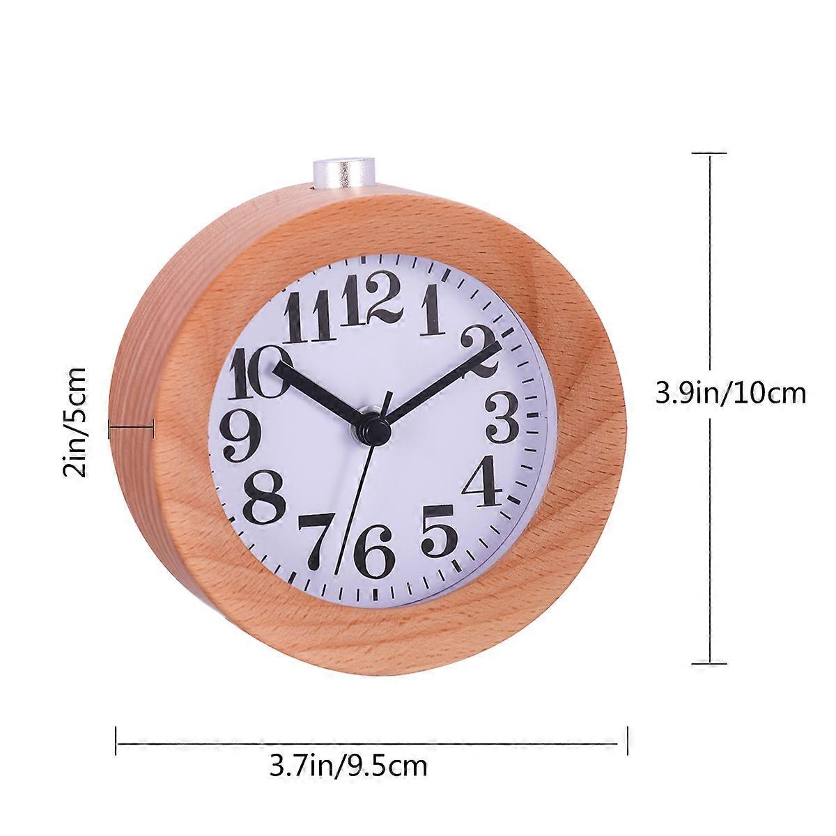 Travel Alarm Clock for Morning Alarm with 2Pcs Wooden Silent Desk Clocks