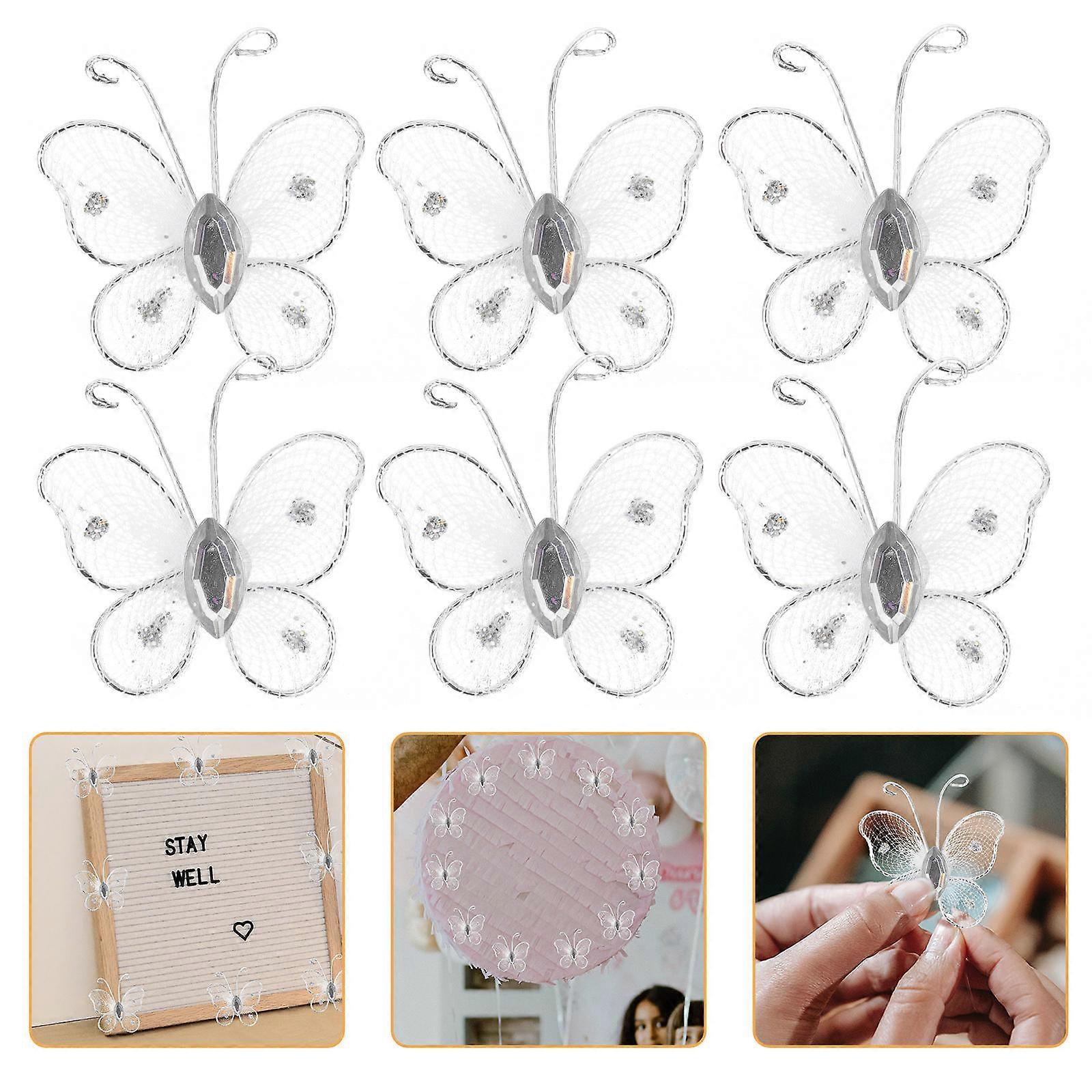 150Pcs Craft Butterflies Decorative Butterflies for Crafts White Color