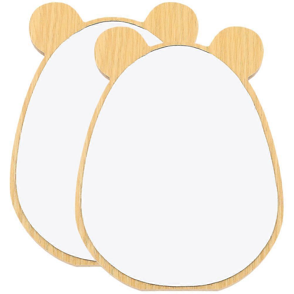 Table Top Vanity Mirror Reflection Tool Bedroom Office Desk Mirror Elegant Style Synthesis Material 2 Pcs