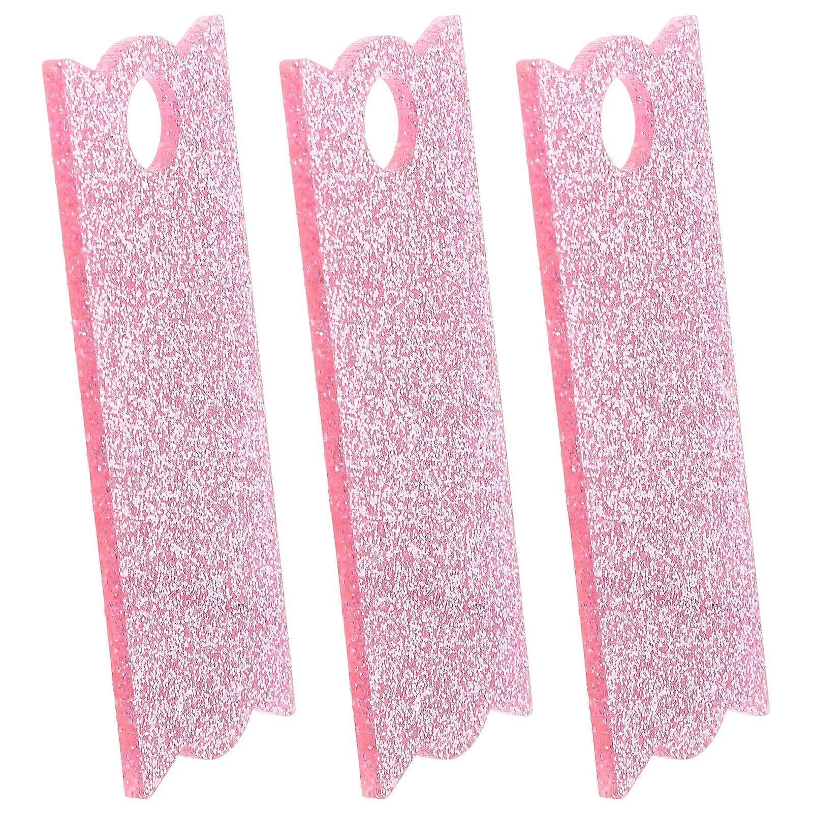 3Pcs Acrylic Nameplate For Craft Enthusiasts Daily Use Pink Tumbler Cup Personalization