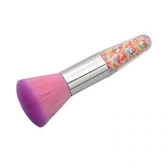 Veeki 1pcs  diamond transparent handle loose powder brush makeup brush small fat pier conical crystal particles quicksand handle blush foundation brus