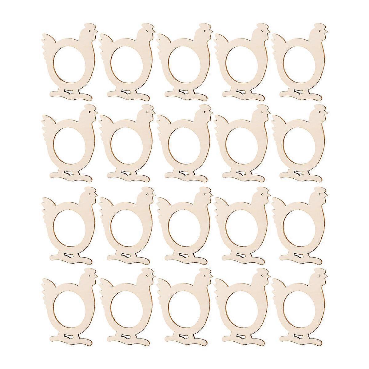 Napkin Buckle Hen Shape Wood Napkin Holders for Party Use 60Pcs