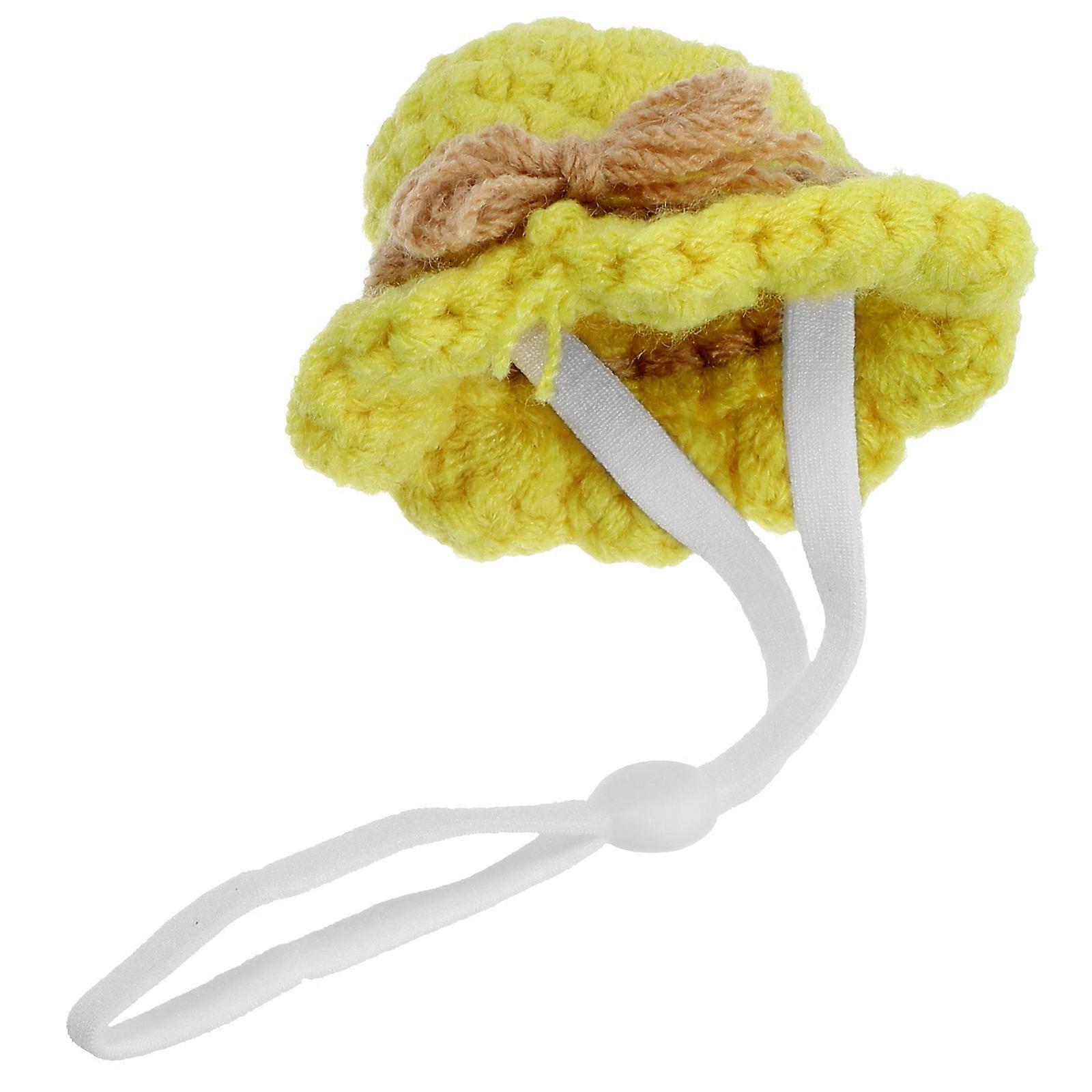 Mini Knitted Hat Pet Hat with Adjustable Strap for Small Animals