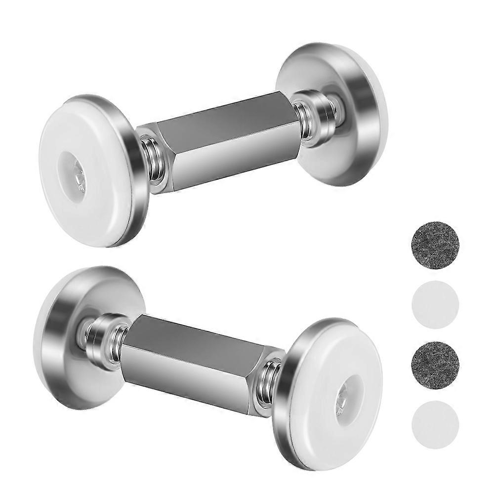 Bed Frame Stabilizer Anti-Shake 2Pcs Adjustable Headboard Stoppers For Wall Protection In Bedroom Silver Color With Noise Reduction Functional Design