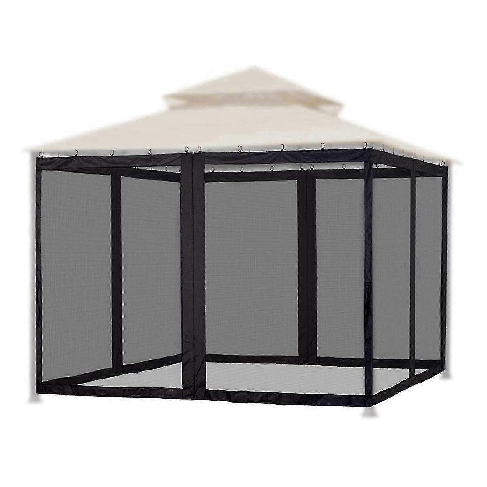 Black 300X300X220Cm Tent Mosquito Net, Four-Corner Enclosing Cloth Tent Patio