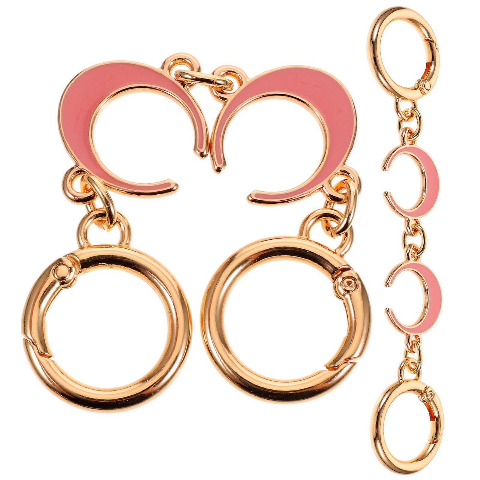 Metal Purse Strap Extender Pink Shoulder Chain Extender 2Pcs Set