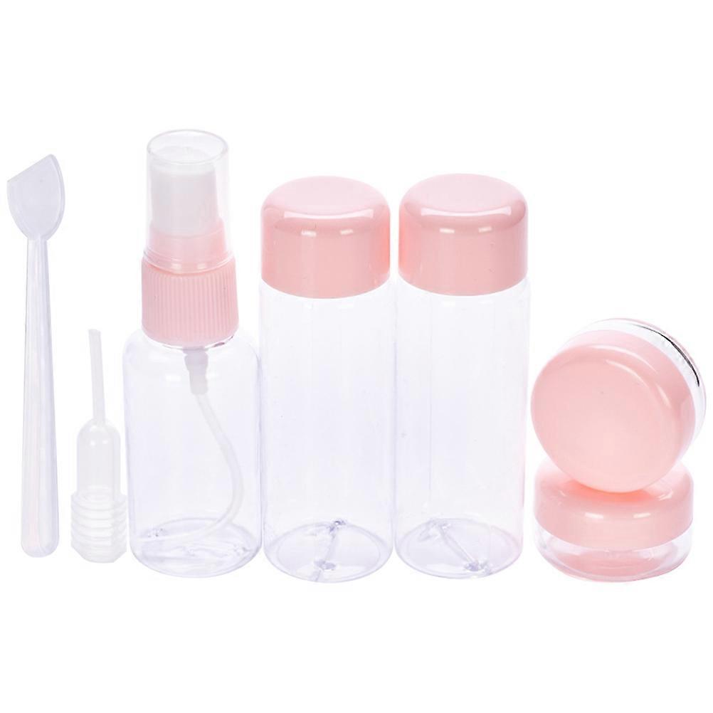 Cosmetic Storage Travel Kit 21 Pcs In Pink Designed For Shampoo And Lotion Suitable For Travel Camping And Home Use Refillable
