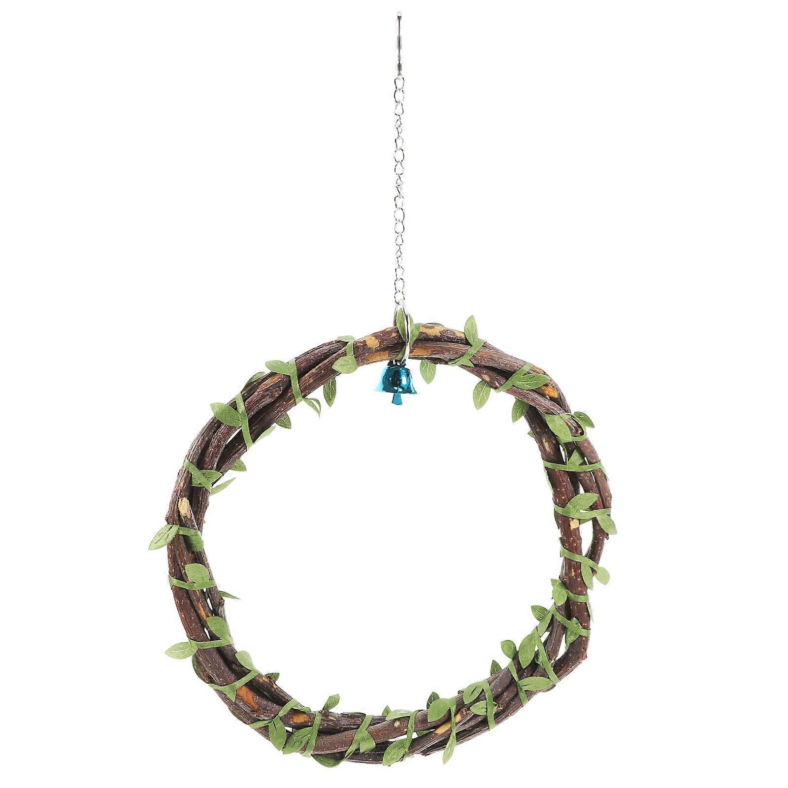 Climbing Bird Swing Rattan Parrot Stand for Playing 5Pcs Kit