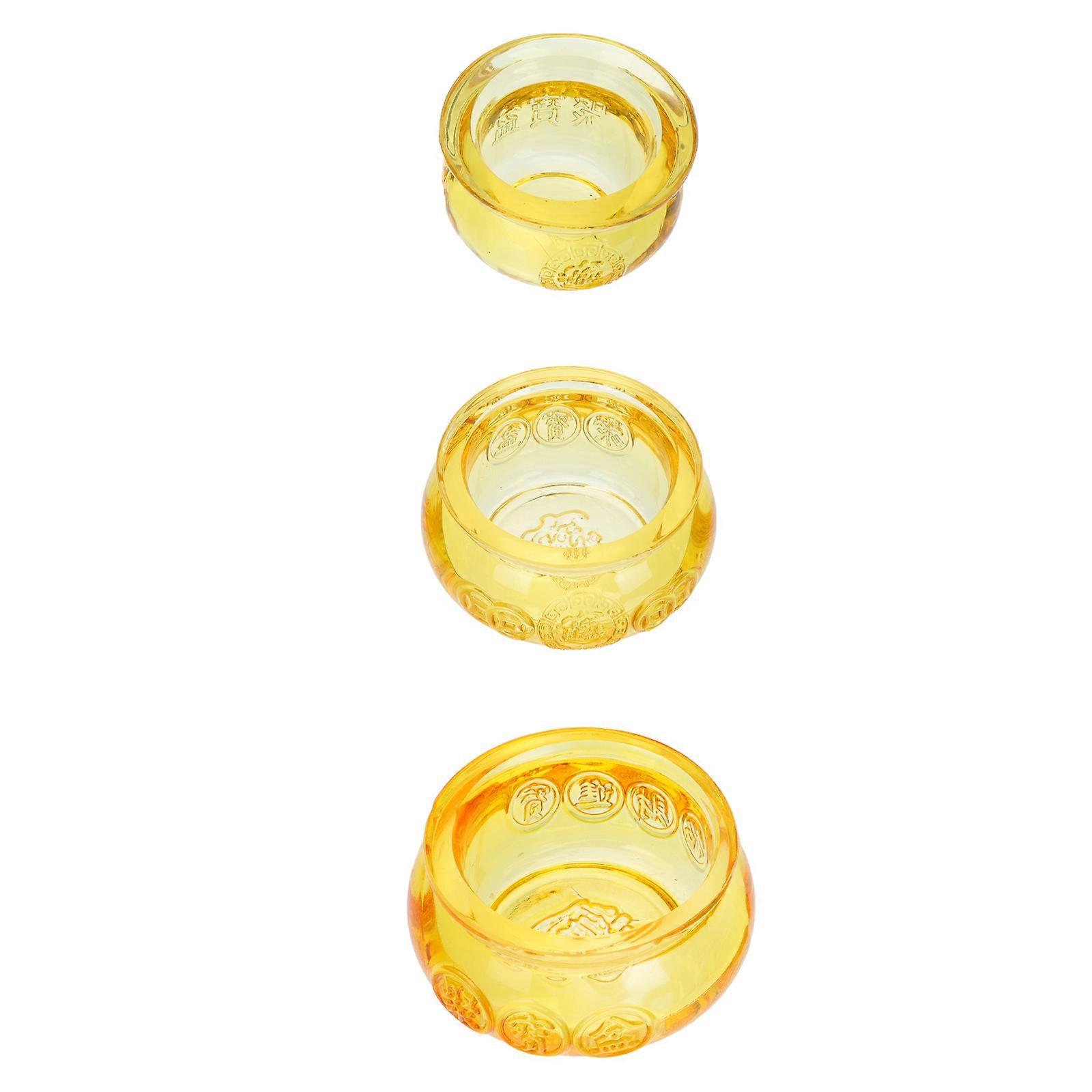 Golden Cornucopia Decoration for Desktop Use 6Pcs Temple Worship Bowls