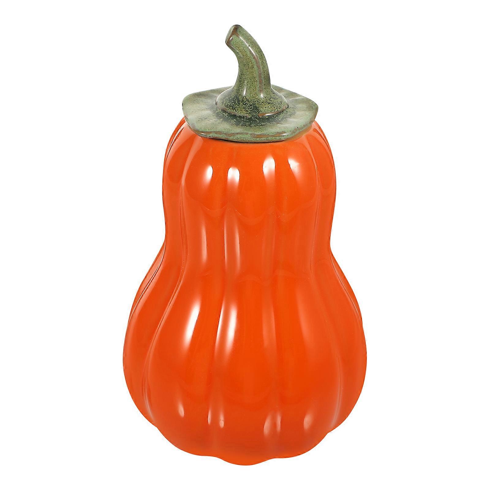 Ceramic Candy Holder Jar for Storing with 5Pcs Pumpkin Shapes