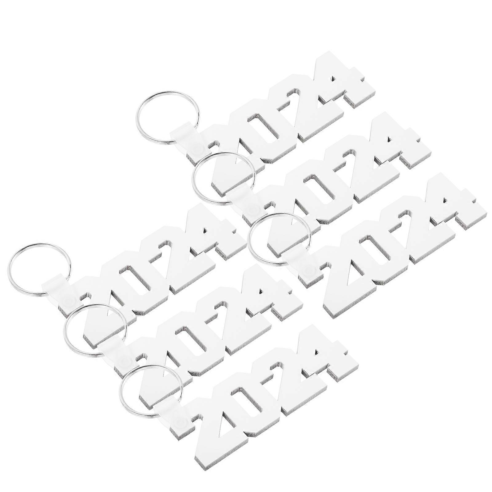 DIY Sublimation Keychain 12Pcs 2024 Number Sign Heat Transfer Blanks