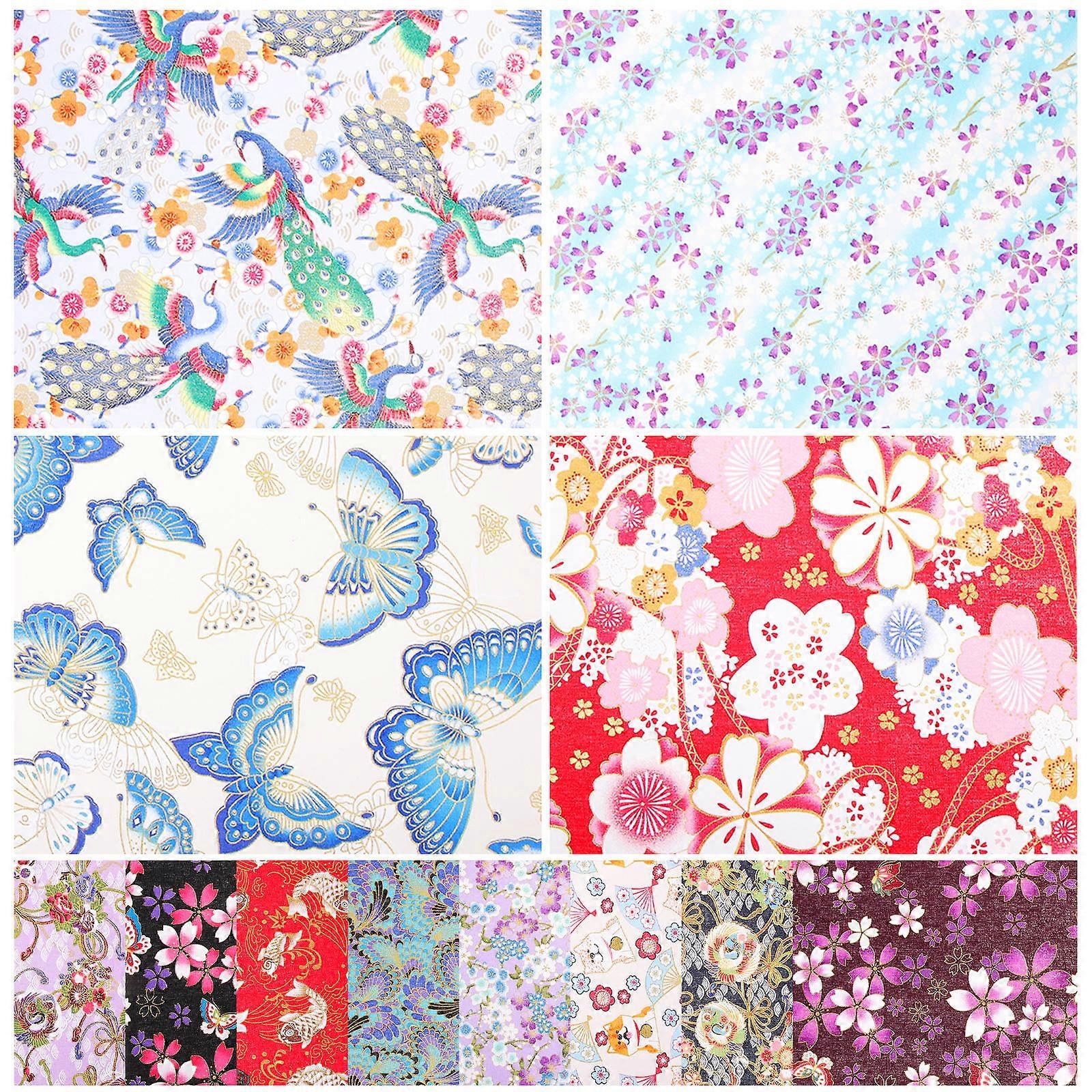 90 Sheets Assorted Color Diy Patchwork Cloths For Family Activities Japanese Grid Style 90Set For Crafting