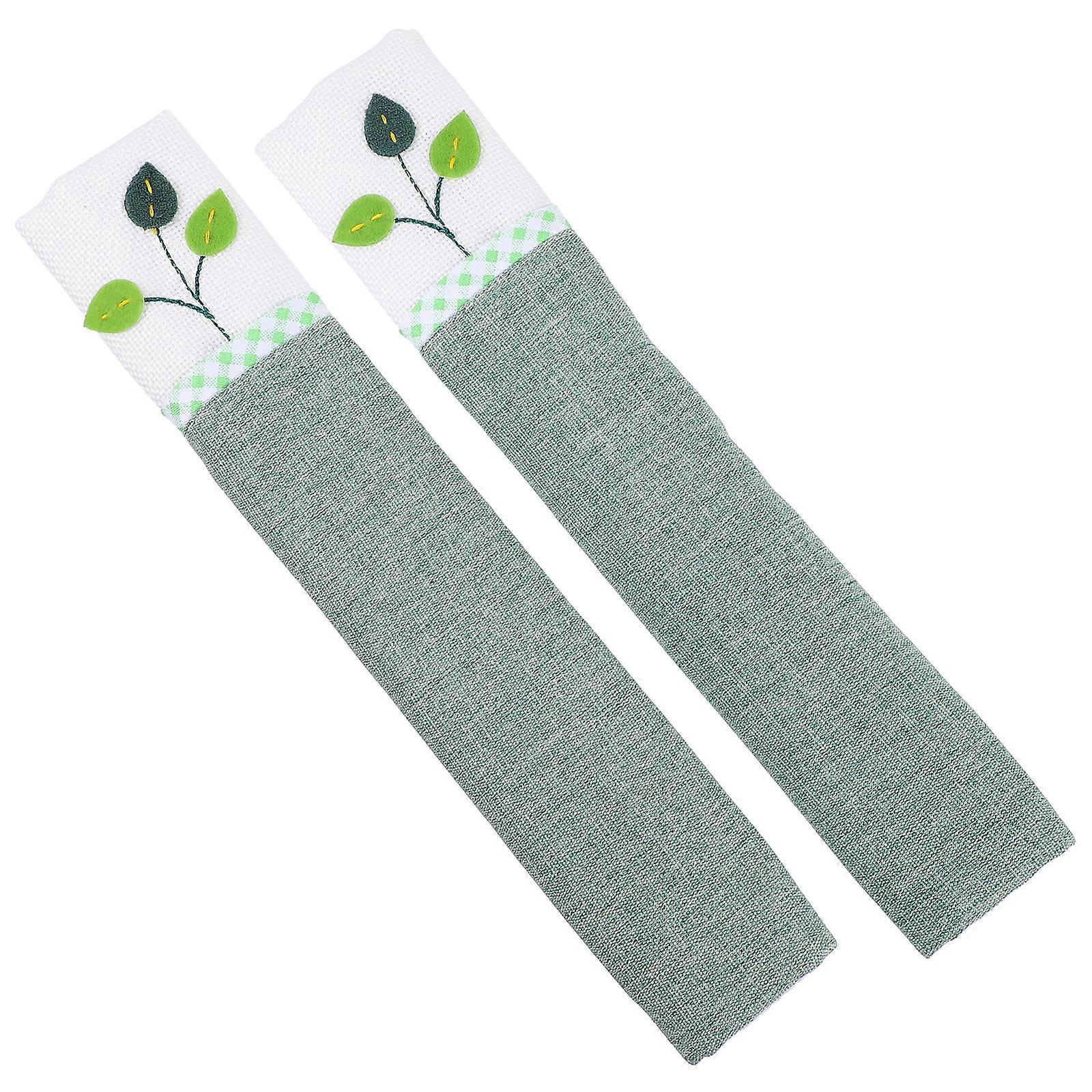 2Pcs Green Fridge Handle Cover Protective Appliance Knobs Use Comfortable Style