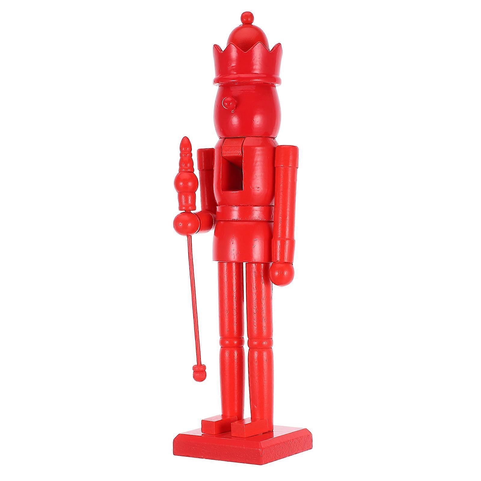 Red Wooden Nutcracker Decor for Christmas 1 Piece DIY Unfinished Nutcracker