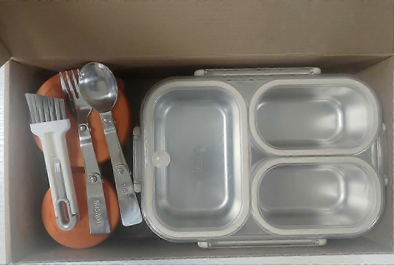 Bento Box with 3 Compartments Multi-Compartment Food Container Health Lunch Break