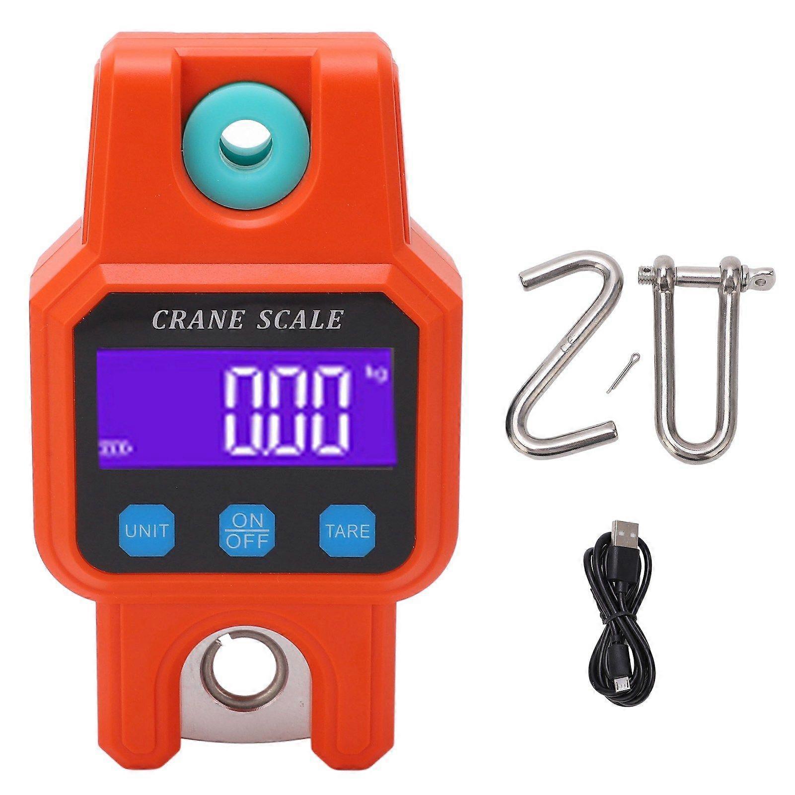 Hanging Scale Digital Display Backlight Screen 300KG Range Weighing Tool for Warehouse Orange