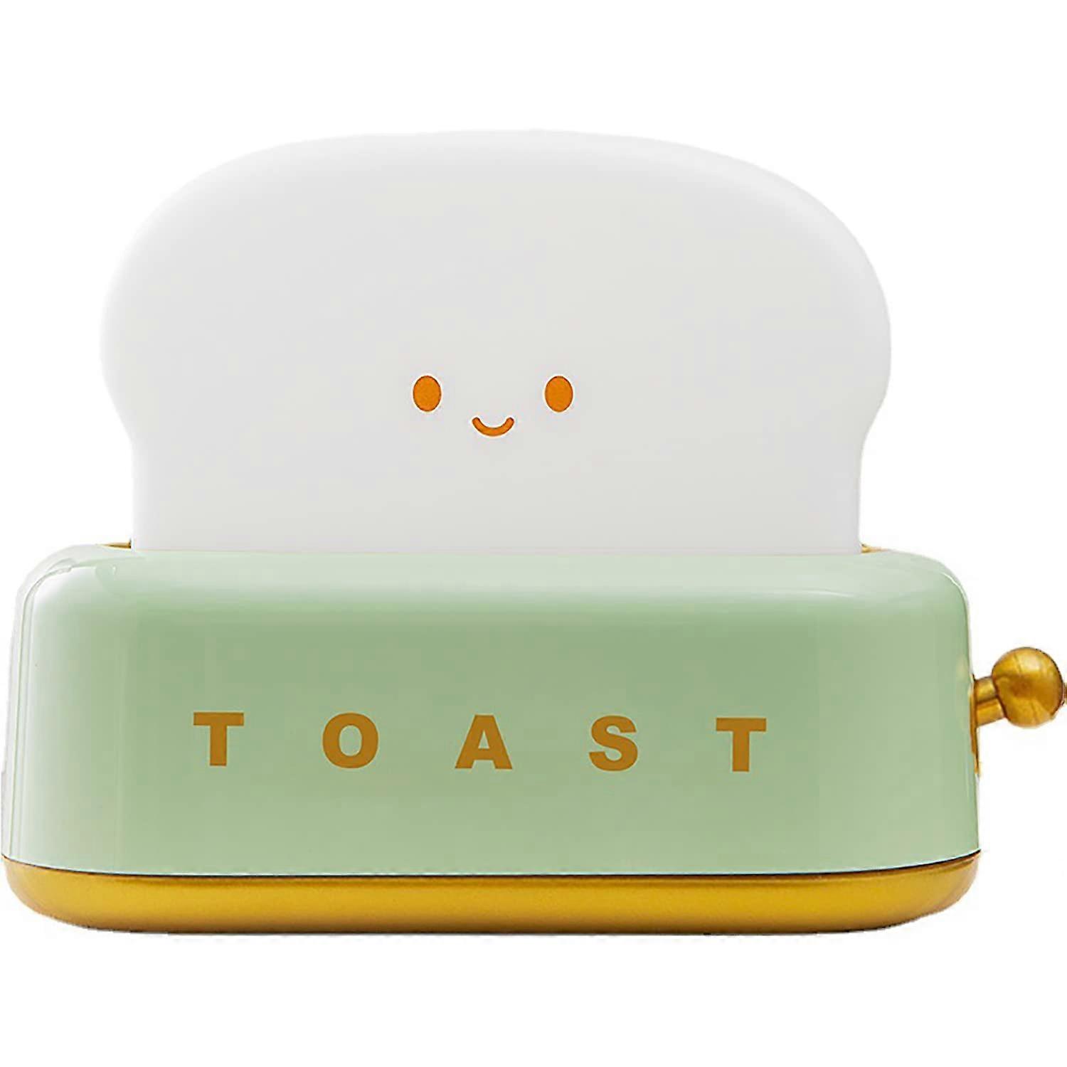 Toaster Lamp Dimmable Small LED Night Light, Rechargeable Desk Lamp with Timer, Portable Green Gift Idea