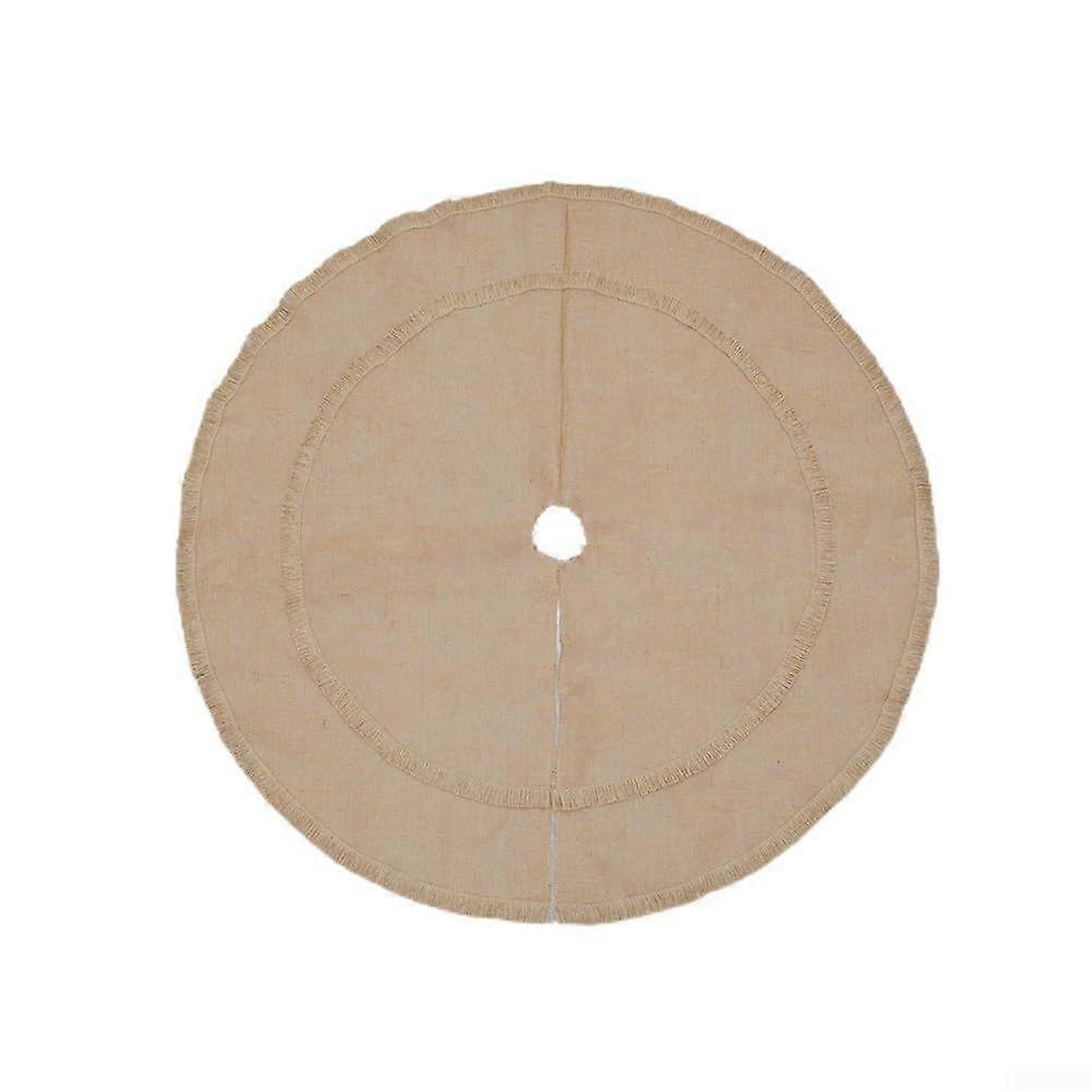 Christmas Tree Skirt Polyester Burlap Double Layer Design 24Inch Fits Multiple Tree Sizes Festive Texture