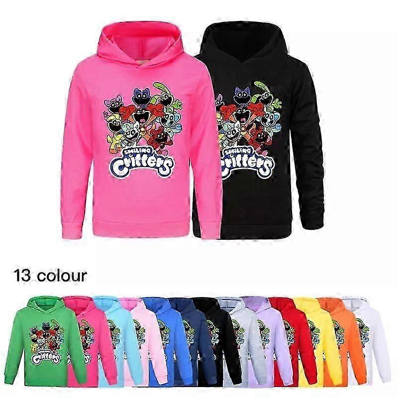 Felpa con cappuccio a maniche lunghe casual per ragazzi e ragazze Hot Smiling Critters