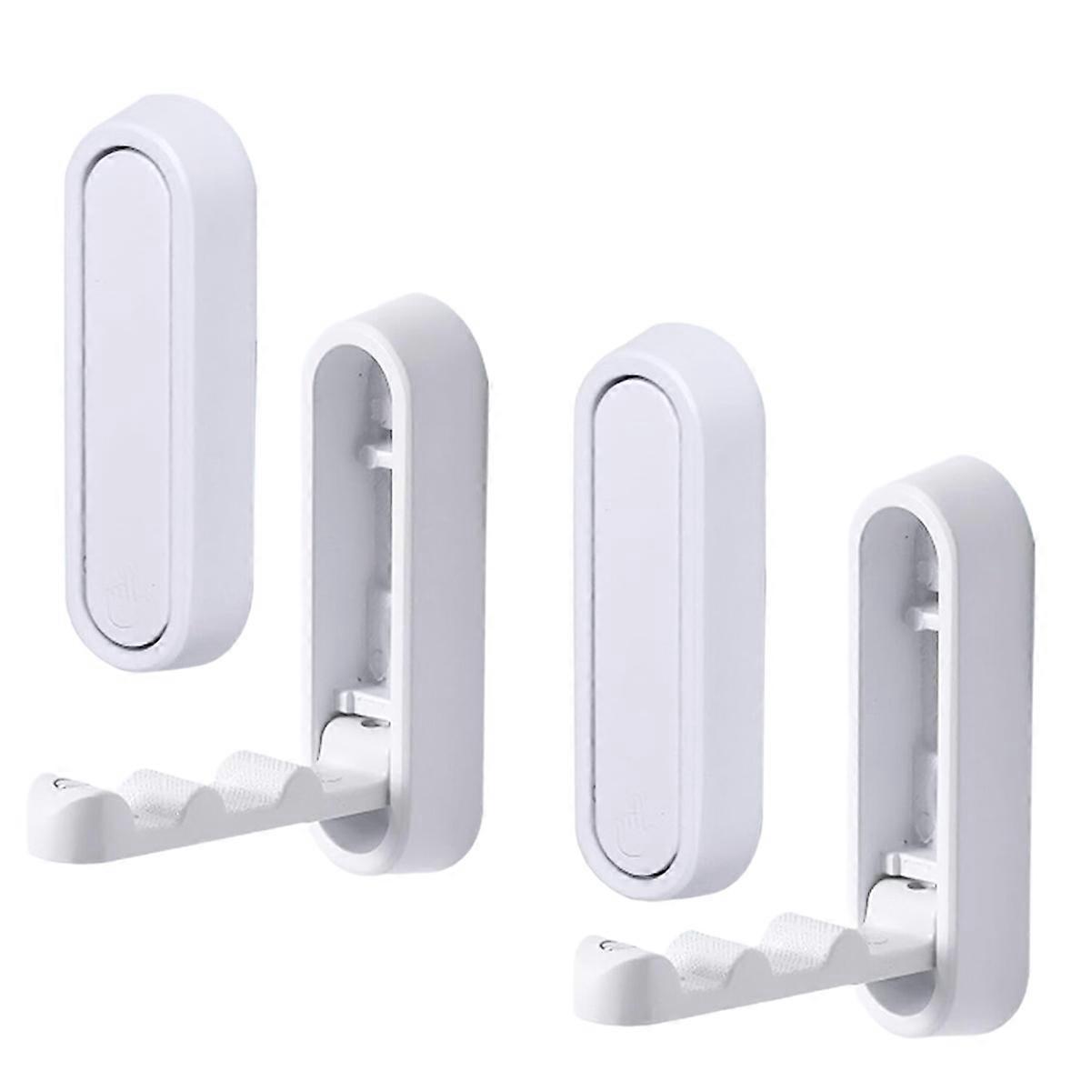 4PCS Folding Coat Hooks, Foldable Wall Hooks, Heavy Duty Zinc Alloy Wall Hook Space-Saving Design