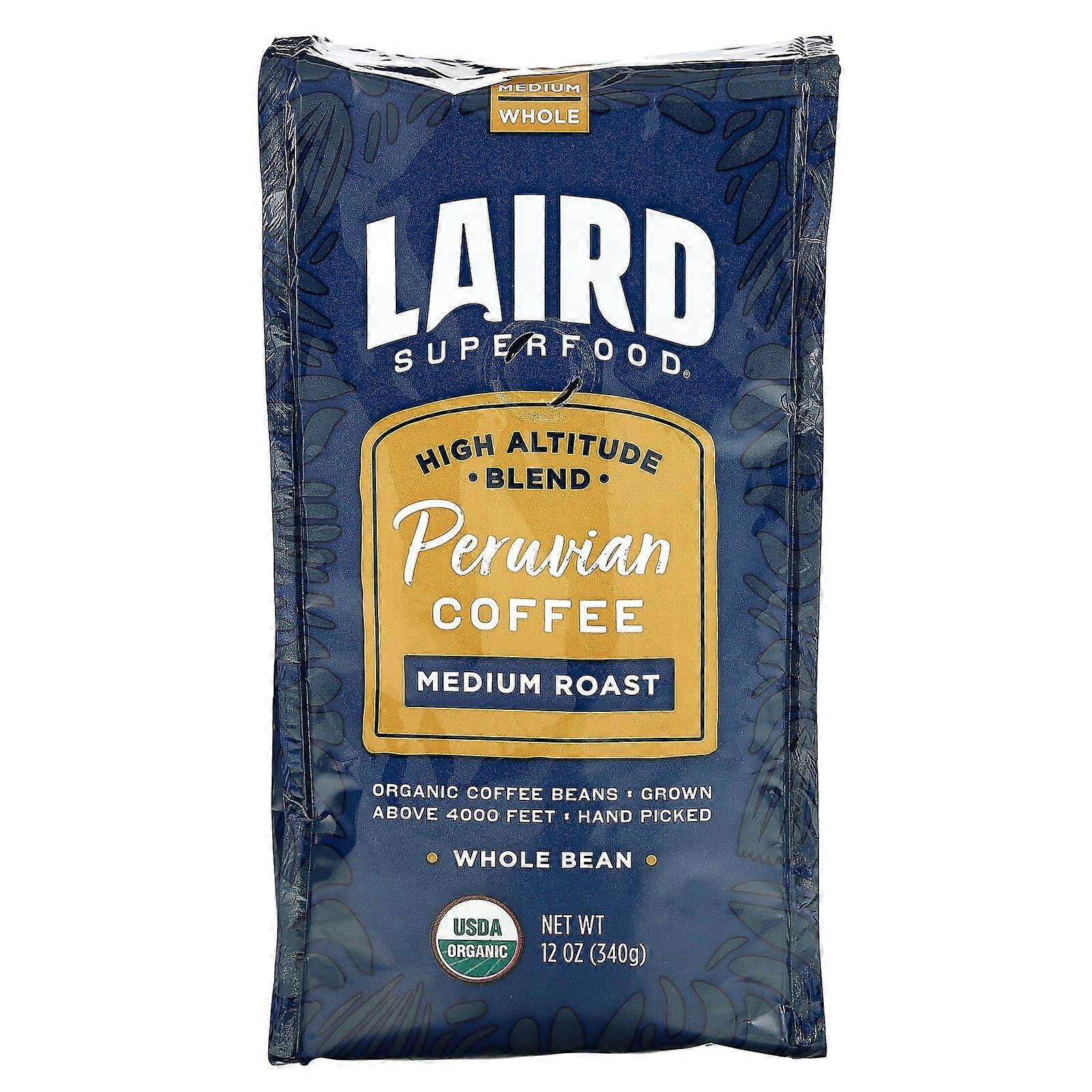 Peruvian Coffee, Whole Bean, Medium Roast, 12 oz (340 g)