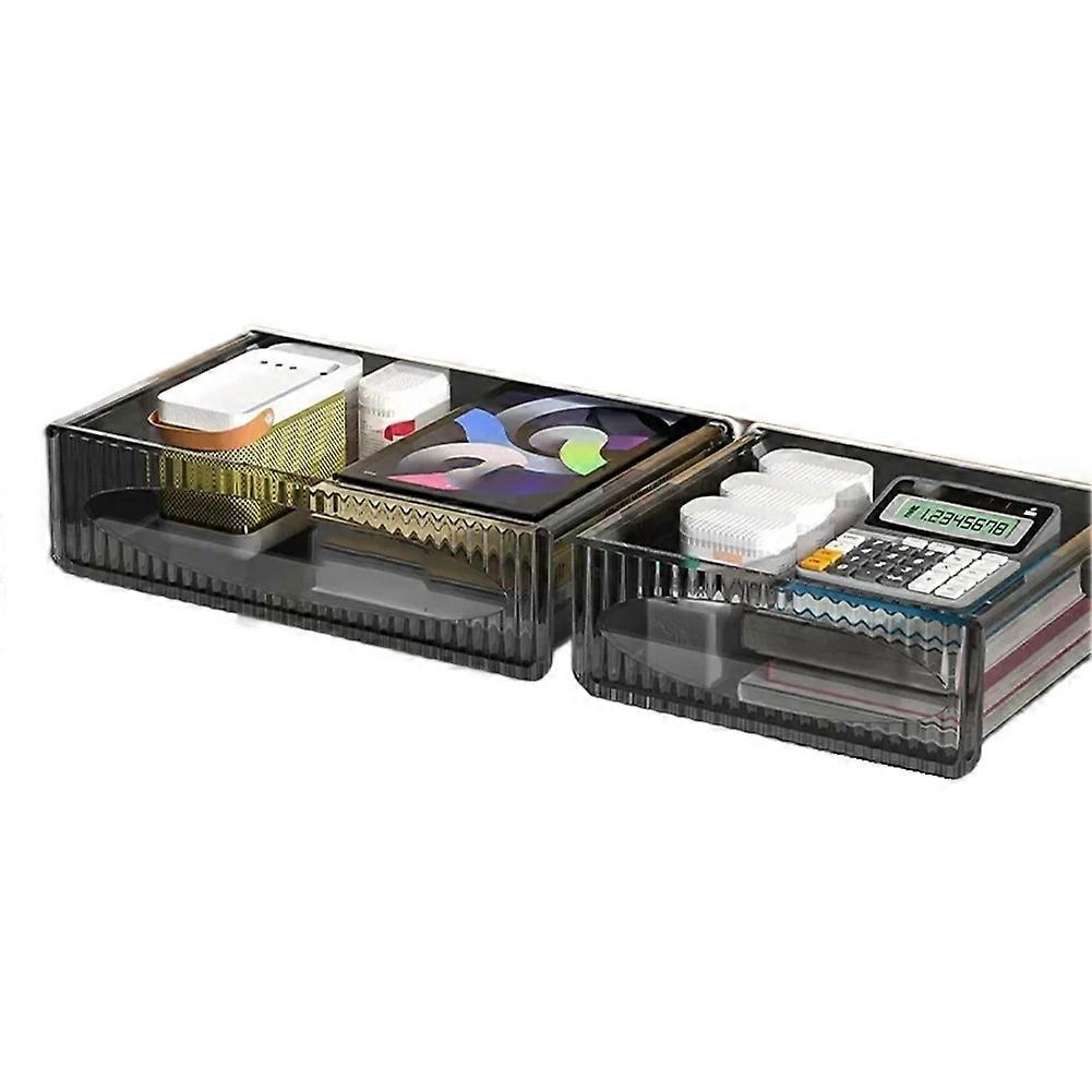 Storage Table Shelf Storage Box Pull Out Storage Box Hanging Under Desk Drawer Large Capacity Undertable Drawer Black