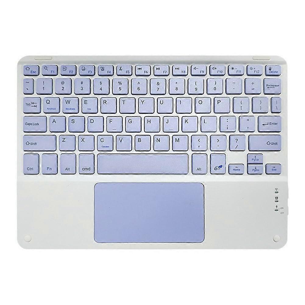 10inches Touchpad Bluetooth Keyboard Compatible With iPad Android IOS English Purple 10 Inch Size