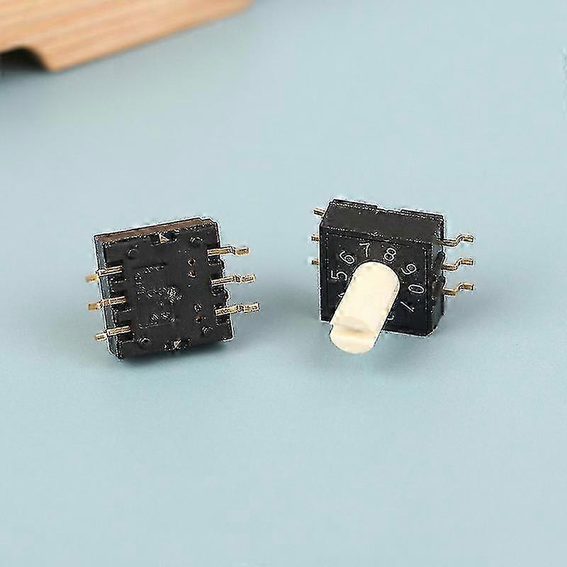 2pcs Rm3haf-10 Rotary Dial Switch 10 0-9 Coding Switch Patch 3:3 With Handle 25-26