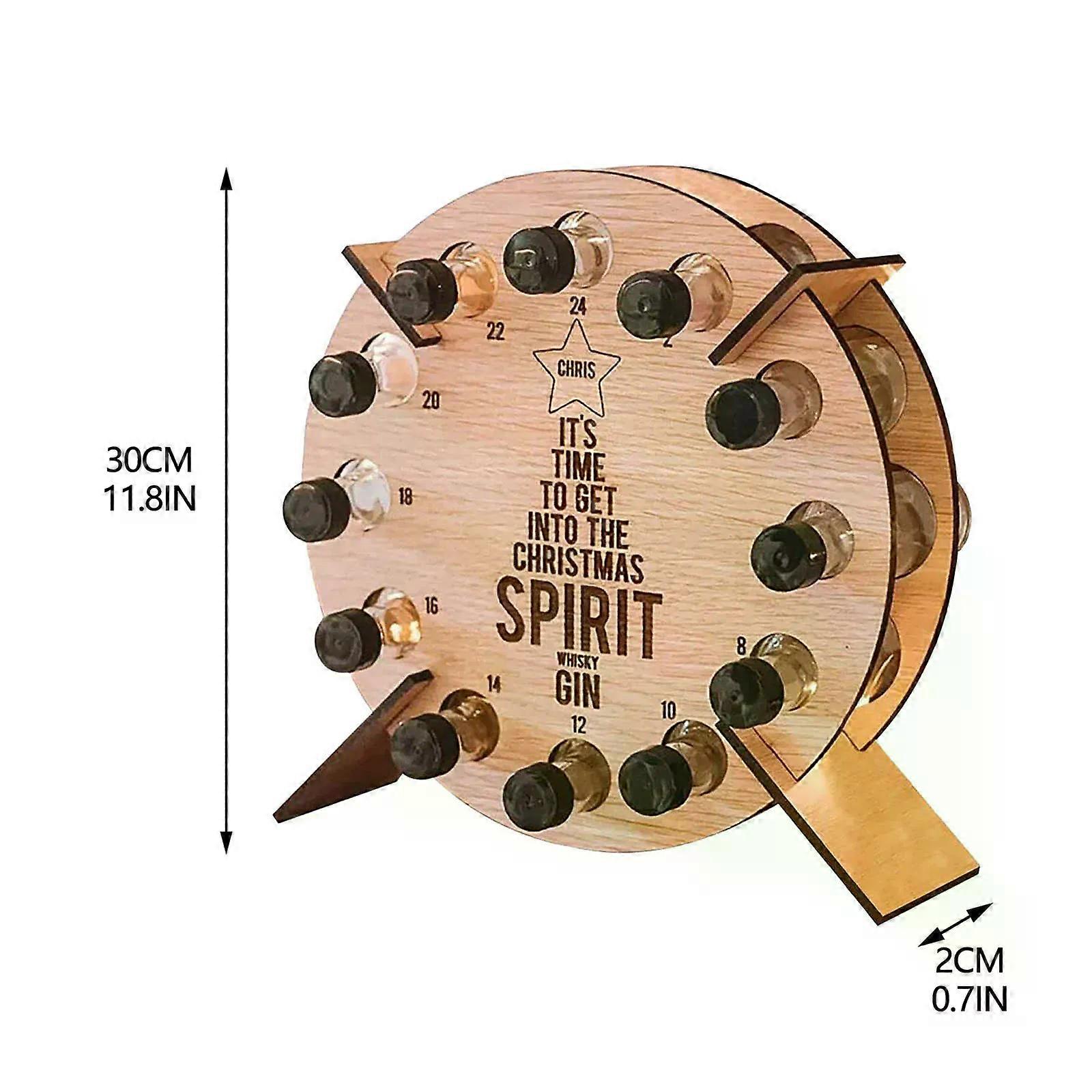 Christmas Advent Calendar Wine Holder For 2024 Countdown Calendar Wine Rack Xmas Wooden Wine Bottle Stand Decoration For Home