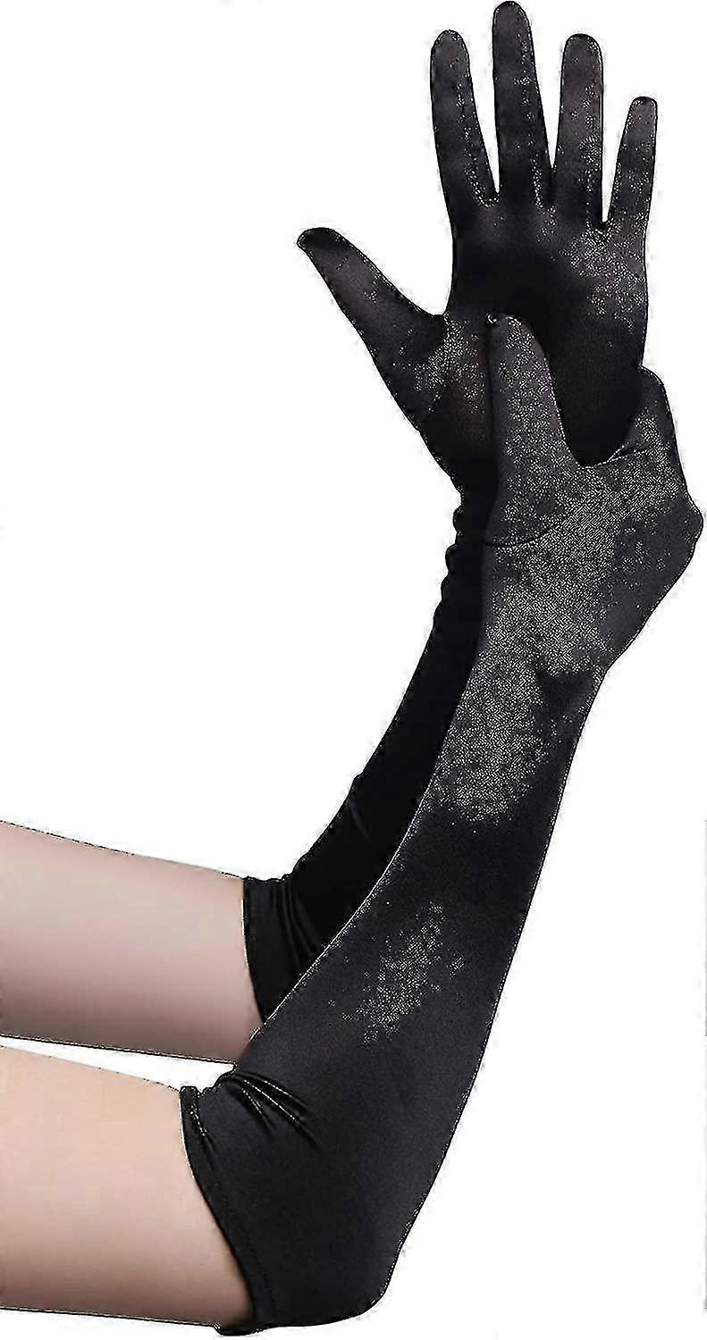 Gants longs en satin pour femme YSDSY, style années 1920, parfaits pour l'opéra, les festivals et les soirées.
